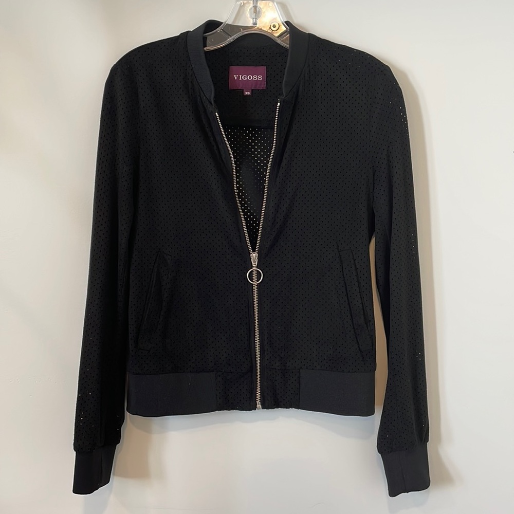 XS Vigoss like new black bomber jacket.